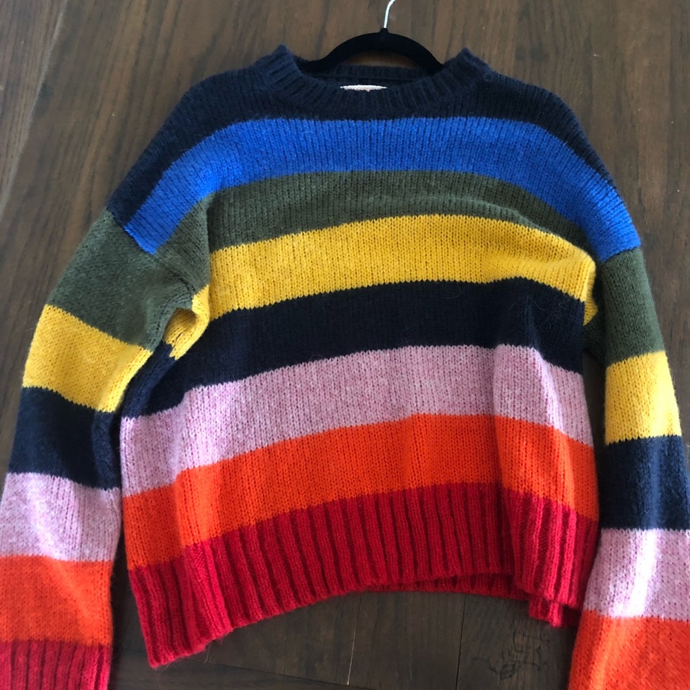 multi color striped sweater